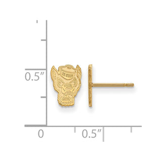 10k Gold LogoArt North Carolina State University Wolf Extra Small Post Earrings
