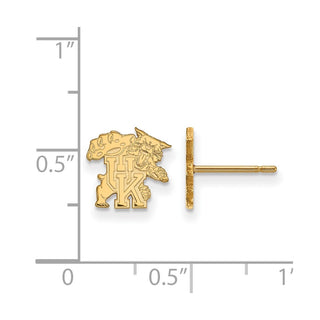 10k Gold LogoArt University of Kentucky U-K Wildcat Extra Small Post Earrings