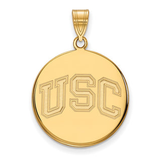 14k Gold LogoArt University of Southern California U-S-C Large Disc Pendant