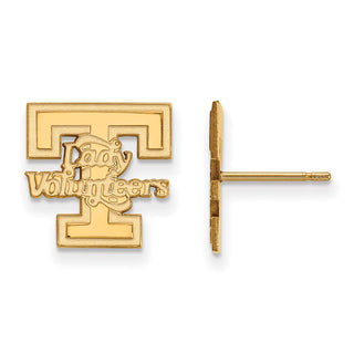 Sterling Silver Gold-plated LogoArt University of Tennessee Lady Volunteers Small Post Earrings