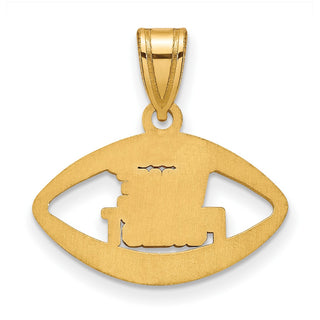 Sterling Silver Gold-plated LogoArt Wake Forest University W-F Deacon Football Pendant