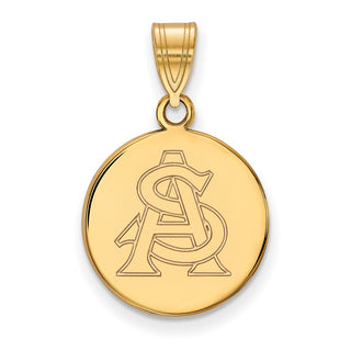 10k Gold LogoArt Arizona State University A-S Medium Disc Pendant