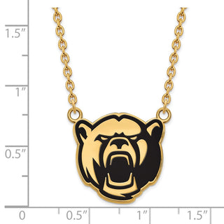 Sterling Silver Gold-plated LogoArt Baylor University Large Enameled Pendant 18 inch Necklace