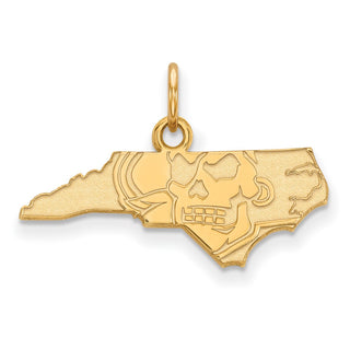 Sterling Silver Gold-plated LogoArt East Carolina University Map Extra Small Pendant