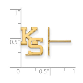 10k Gold LogoArt Kansas State University K-S Small Post Earrings