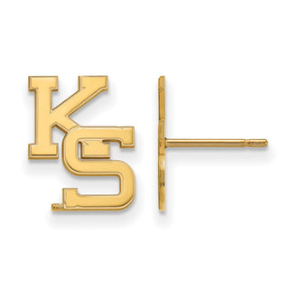 10k Gold LogoArt Kansas State University K-S Small Post Earrings