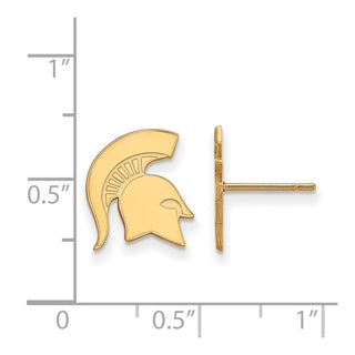 10k Gold LogoArt Michigan State University Spartan Small Post Earrings