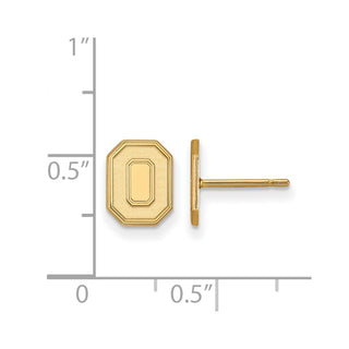 14k Gold LogoArt The Ohio State University Letter O Extra Small Post Earrings