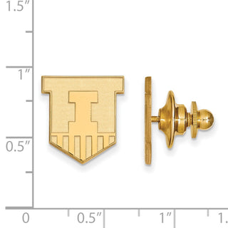 14k Gold LogoArt University of Illinois Victory Badge Lapel Pin