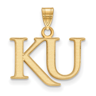 14k Gold LogoArt University of Kansas K-U Small Pendant