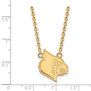 10k Gold LogoArt University of Louisville Cardinal Large Pendant 18 inch Necklace