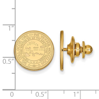 14k Gold LogoArt West Virginia University Crest Lapel Pin