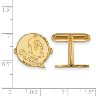 Sterling Silver Gold-plated LogoArt Florida State University Seminole Cuff Links