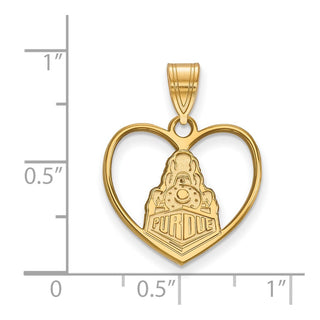 Sterling Silver Gold-plated LogoArt Purdue University Boilermakers Train Logo Heart Pendant