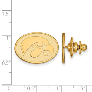 14k Gold LogoArt University of Iowa Hawk Oval Lapel Pin