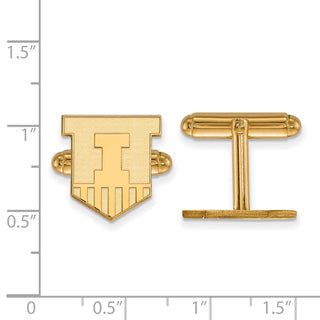 14k Gold LogoArt University of Illinois Victory Badge Cuff Links