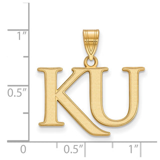 14k Gold LogoArt University of Kansas K-U Medium Pendant
