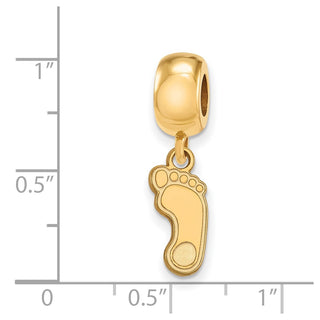 Sterling Silver Gold-plated LogoArt University of North Carolina Tar Heel Small Dangle Bead Charm