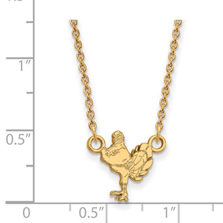 10k Gold LogoArt Virginia Tech HokieBird Small Pendant 18 inch Necklace