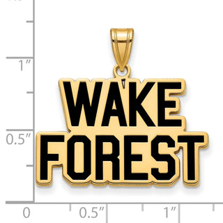 Sterling Silver Gold-plated LogoArt Wake Forest University W-F Deacon Large Enameled Pendant