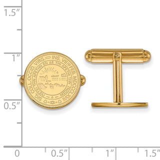 14k Gold LogoArt West Virginia University Crest Cuff Links