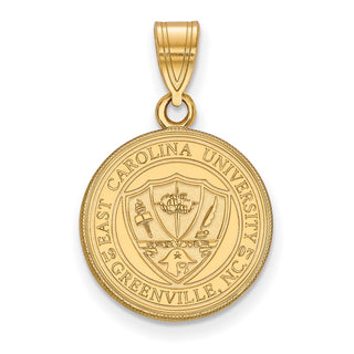 Sterling Silver Gold-plated LogoArt East Carolina University Medium Crest Pendant