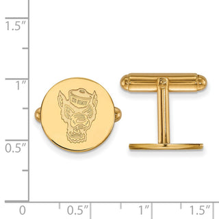 14k Gold LogoArt North Carolina State University Wolf Cuff Links