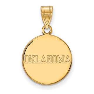 14k Gold LogoArt University of Oklahoma Medium Disc Pendant
