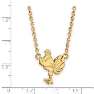 10k Gold LogoArt Virginia Tech HokieBird Large Pendant 18 inch Necklace