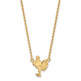 14k Gold LogoArt Virginia Tech HokieBird Large Pendant 18 inch Necklace