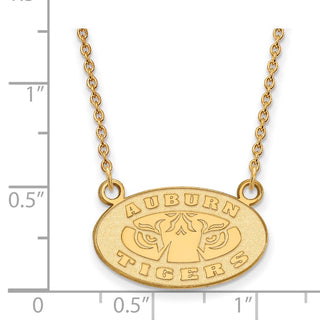 10k Gold LogoArt Auburn Tigers Small Pendant 18 inch Necklace