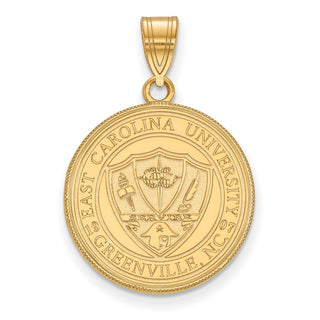 Sterling Silver Gold-plated LogoArt East Carolina University Large Crest Pendant