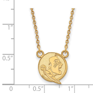 10k Yellow Gold LogoArt Florida State University Small Pendant w/Necklace