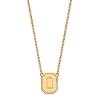 10k Gold LogoArt The Ohio State University Letter O Large Pendant 18 inch Necklace