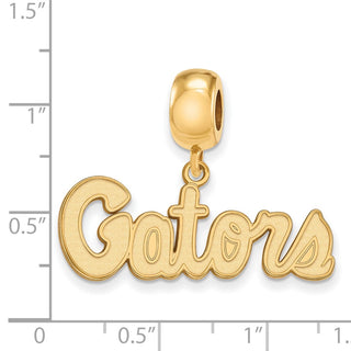 Sterling Silver Gold-plated LogoArt University of Florida Gators Script Small Dangle Bead Charm