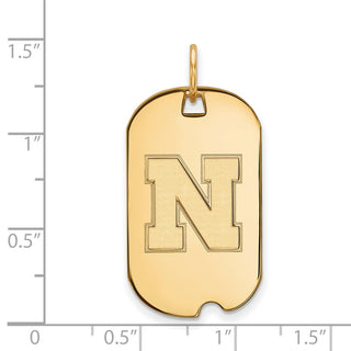 10k Gold LogoArt University of Nebraska Letter N Small Dog Tag Pendant