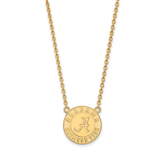 10k Gold LogoArt University of Alabama Crimson Tide Large Pendant 18 inch Necklace