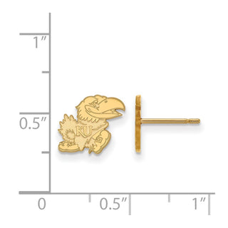 14k Gold LogoArt University of Kansas Jayhawk Extra Small Post Earrings 4Y055UKS