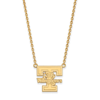 14k Gold LogoArt University of Tennessee Lady Volunteers Large Pendant 18 inch Necklace