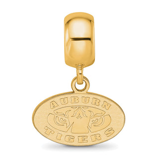 Sterling Silver Gold-plated LogoArt Auburn Tigers Extra Small Dangle Bead Charm