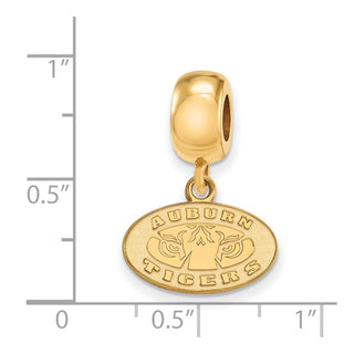 Sterling Silver Gold-plated LogoArt Auburn Tigers Extra Small Dangle Bead Charm