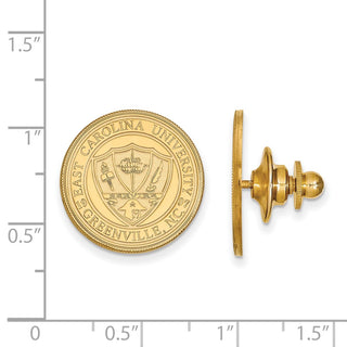 Sterling Silver Gold-plated LogoArt East Carolina University Crest Cuff Links