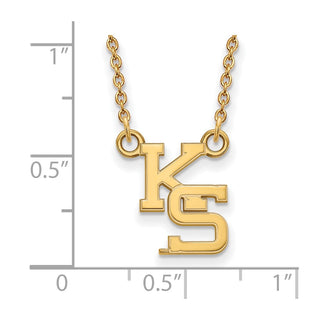 10k Gold LogoArt Kansas State University K-S Small Pendant 18 inch Necklace