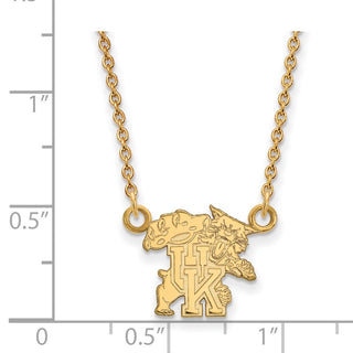 10k Gold LogoArt University of Kentucky U-K Wildcat Small Pendant 18 inch Necklace
