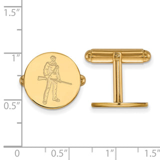 Sterling Silver Gold-plated LogoArt West Virginia University Mountaineer Cuff Links
