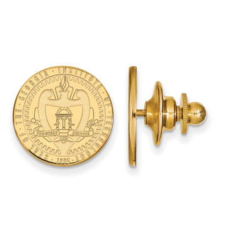 Sterling Silver Gold-plated LogoArt Georgia Institute of Technology Crest Lapel Pin