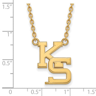 10k Gold LogoArt Kansas State University K-S Large Pendant 18 inch Necklace