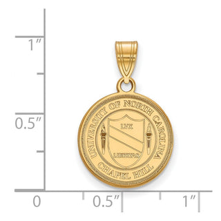 Sterling Silver Gold-plated LogoArt University of North Carolina Medium Crest Pendant