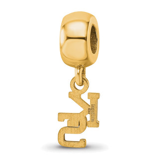 Sterling Silver Gold-plated LogoArt Kansas State University K-S Extra Small Dangle Bead Charm