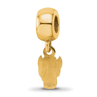 Sterling Silver Gold-plated LogoArt North Carolina State University Wolf Extra Small Dangle Bead Charm